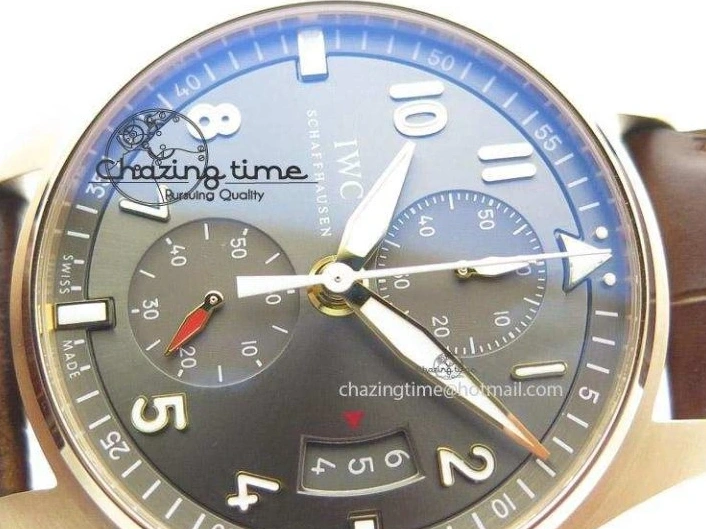 MIROTIME 0522 Pilot Chrono RG 3878 ZF Best Edition Grey Dial On Brown Leather Strap A UrbanChic 7330